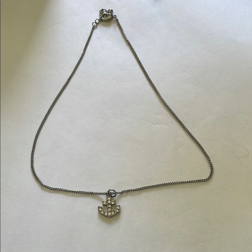 Elegant Silver Anchor Necklace